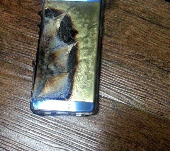 Galaxy Note 7 queimado