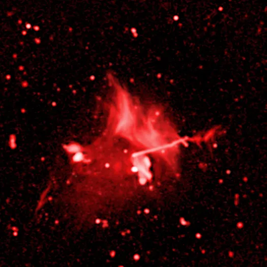 Detalhe do halo de Abell 2256 em emissões de rádio (Imagem: Reprodução/LOFAR/ASTRON)