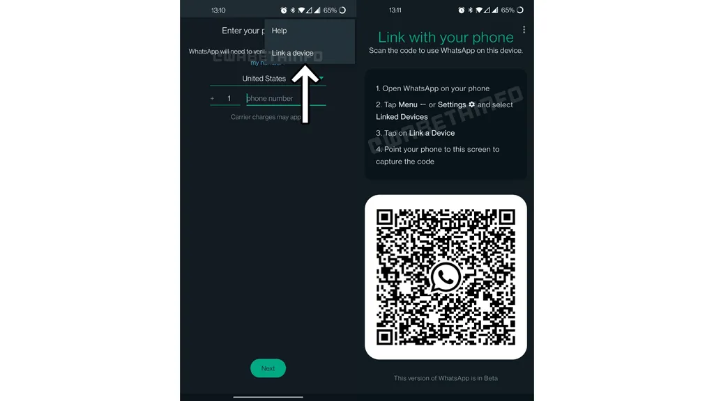 O WhatsApp testa a capacidade de conectar múltiplos celulares a uma mesma conta (Imagem: Reprodução/WABetaInfo)