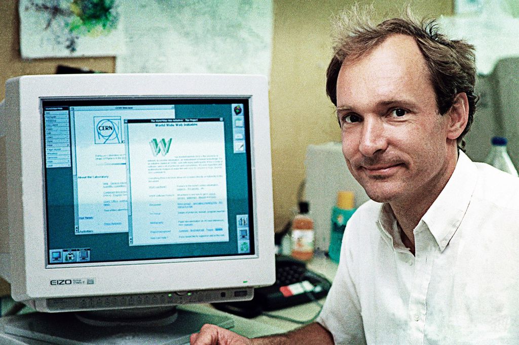 Inventor da World Wide Web, Tim Berners-Lee, em 1994. Imagem: Divulgação / CERN