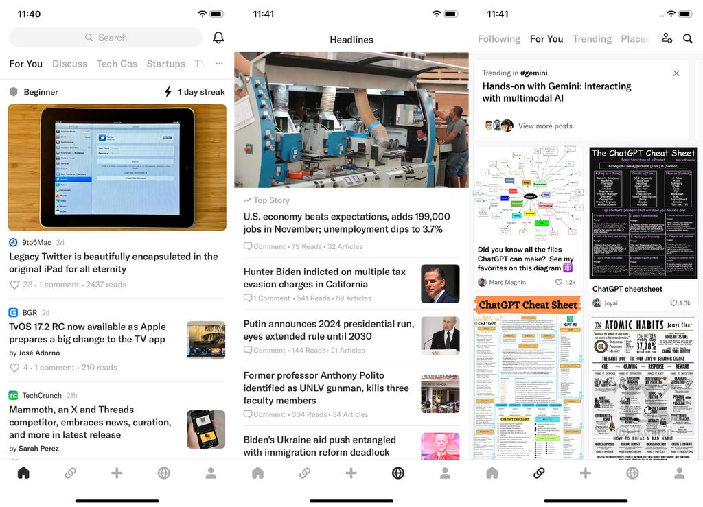 Artifact cria feeds personalizados com notícias e funciona para curadoria de conteúdo (Imagem: Captura de tela/André Magalhães/Canaltech)