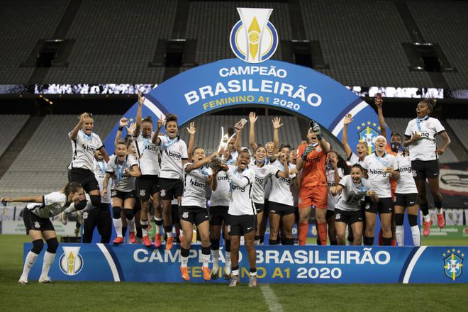 Corinthians foi o campeão do Brasileirão Feminino em 2020 (Imagem: Lucas Figueiredo/CBF)