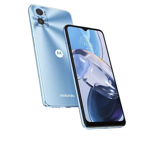 Moto E22 de 64 GB é ofertado no azul e preto (Imagem: Motorola)