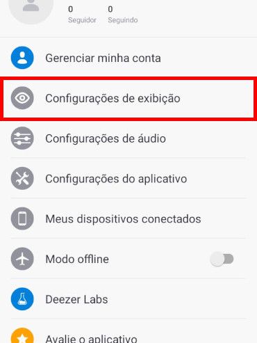 No menu de configurações clique em "Configuraões de exibição" (Captura de tela: Matheus Bigogno)