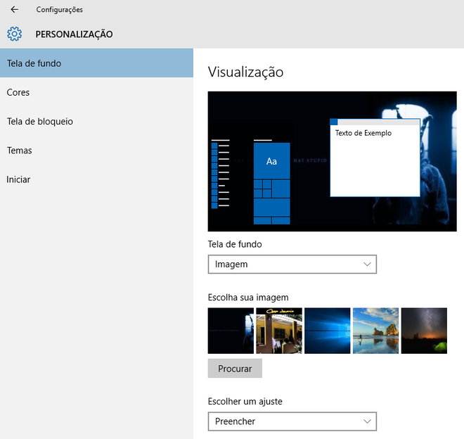 Personalização Windows 10