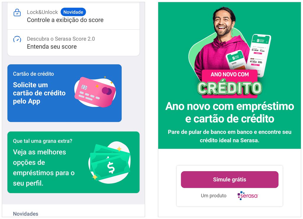 Use o app do Serasa para consultar o Score e simular condições de empréstimos (Captura de tela: André Magalhães)