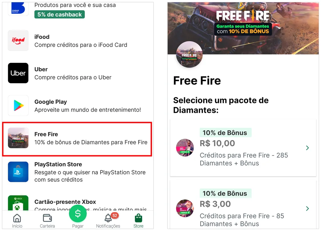 Como comprar diamantes no Free Fire usando os créditos do celular -  CenárioMT