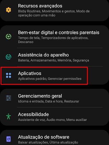Acesse a lista de apps instalados (Imagem: André Magalhães/Captura de tela)