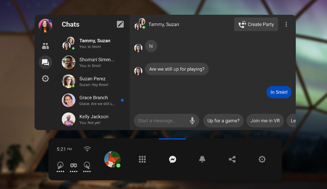 Agora você pode usar o Facebook Messenger dentro do seu Oculus Quest