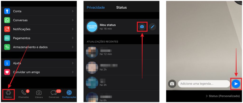 Como colocar música no Status do WhatsApp: deixe a música tocando e grave seu vídeo (Imagem: Captura de tela/Caio Carvalho/Canaltech
