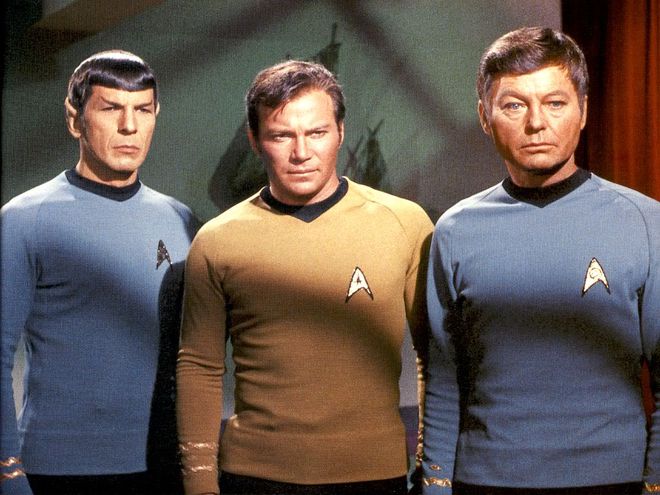 Spock, Kirk e Bones, o triunvirato da série clássica dos anos 1960
