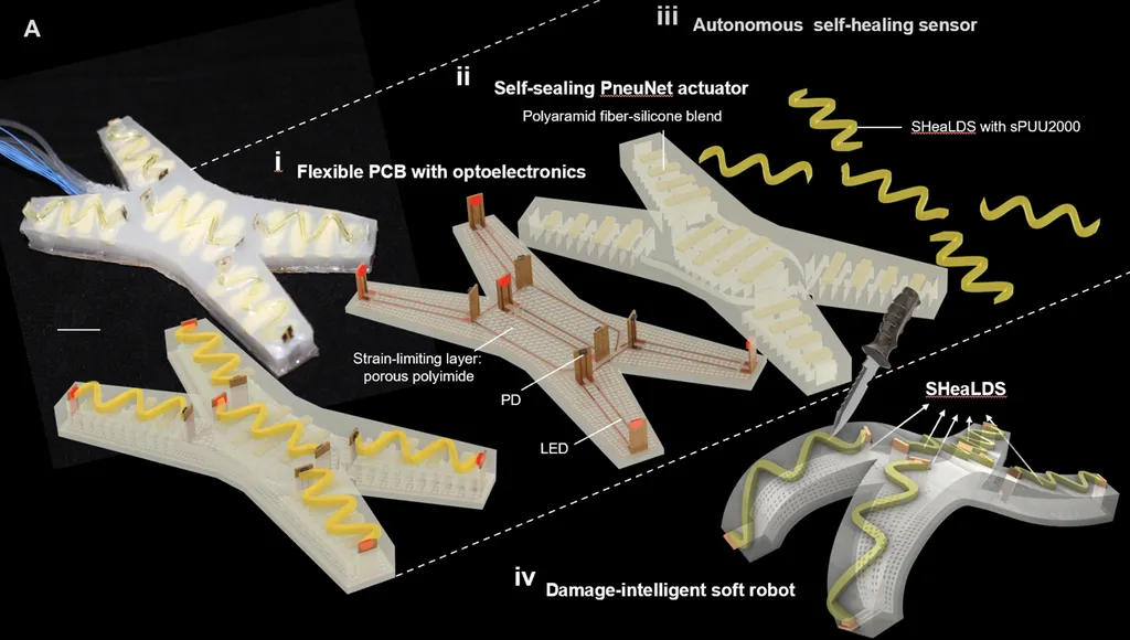 Estrutura corporal do robô capaz de se curar sozinho (Imagem: Reprodução/Cornell University)