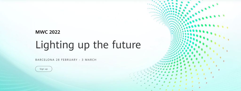 Slogan da participação da Huawei na MWC é "Iluminando o futuro" (Imagem: Captura de tela/Huawei)