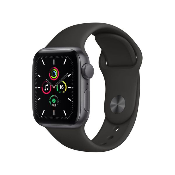 [APP + CLIENTE OURO] Apple Watch SE 40mm Cinza-espacial GPS - Pulseira Esportiva Preta
