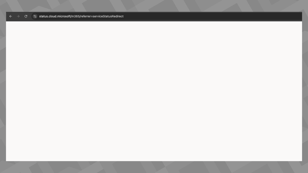 Página de status do Microsoft 365 não carrega nesta quarta (29) (Imagem: Captura de tela/Bruno De Blasi/Canaltech)