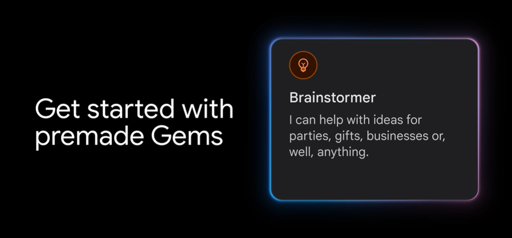 Gems também apresenta chatbots pré-configurados (Imagem: Divulgação/Google)