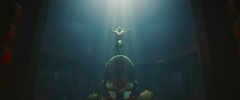 Apesar da fotografia embaixo d'água não ajudar muito, Talocan é incrível (Imagem: Divulgação/Marvel Studios)