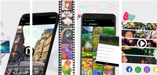O app ajuda quem precisa cortar vídeos já produzidos para o tamanho e o formato correto dos stories (Imagem: Reprodução/Google Play Store)