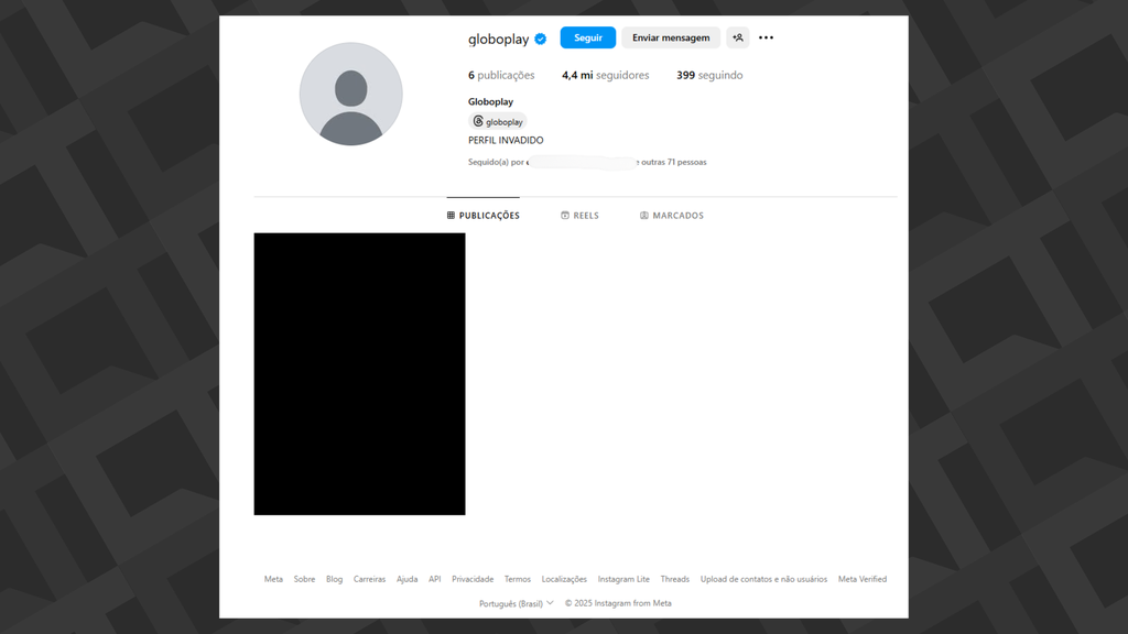 Perfil do Globoplay no Instagram é 
