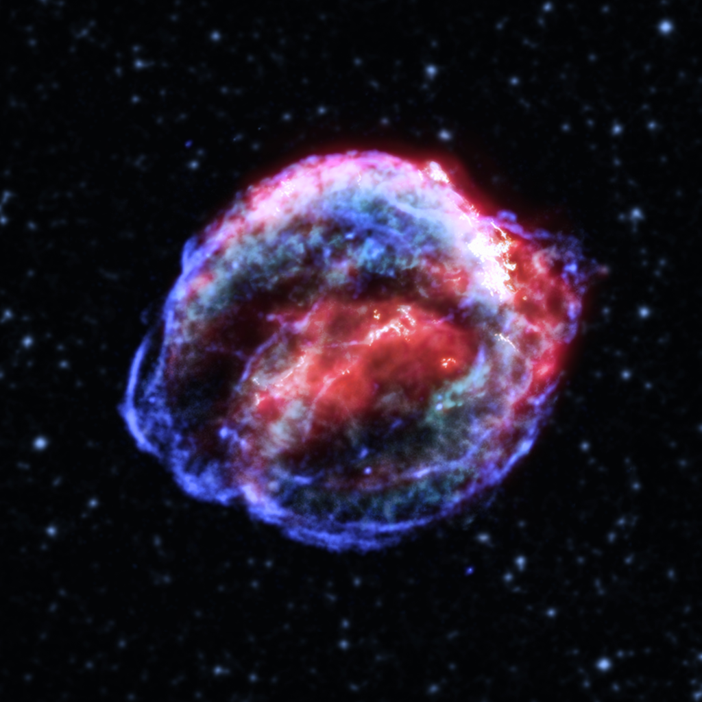 Nebulosas de supernova possuem um objeto remanescente em seu interior, que podem ser estrelas de nêutrons ou buracos negros (Imagem: Reprodução/NASA/CXC/UMass/Q.D. Wang/SAO/N. Wolk)