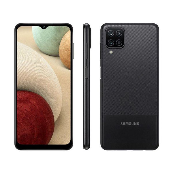 Smartphone Samsung Galaxy A12 64GB Preto 4G - 4GB RAM Tela 6,5” Câm. Quadrupla + Selfie 8MP
