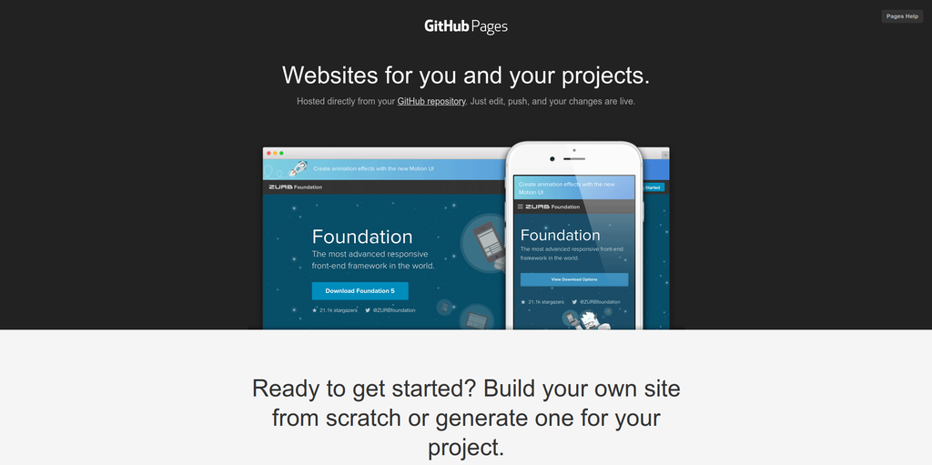 GitHub Pages hospeda páginas na web no repositório do GitHub (Imagem: Reprodução/GitHub)