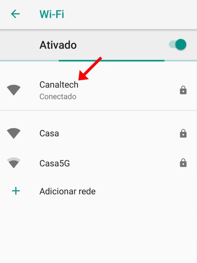 Para fazer a conexão, basta apenas conectar à rede Wi-Fi normalmente (Captura de tela: Matheus Bigogno)
