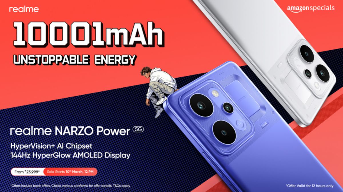 Realme lança mais um celular com bateria gigante de 10.001 mAh