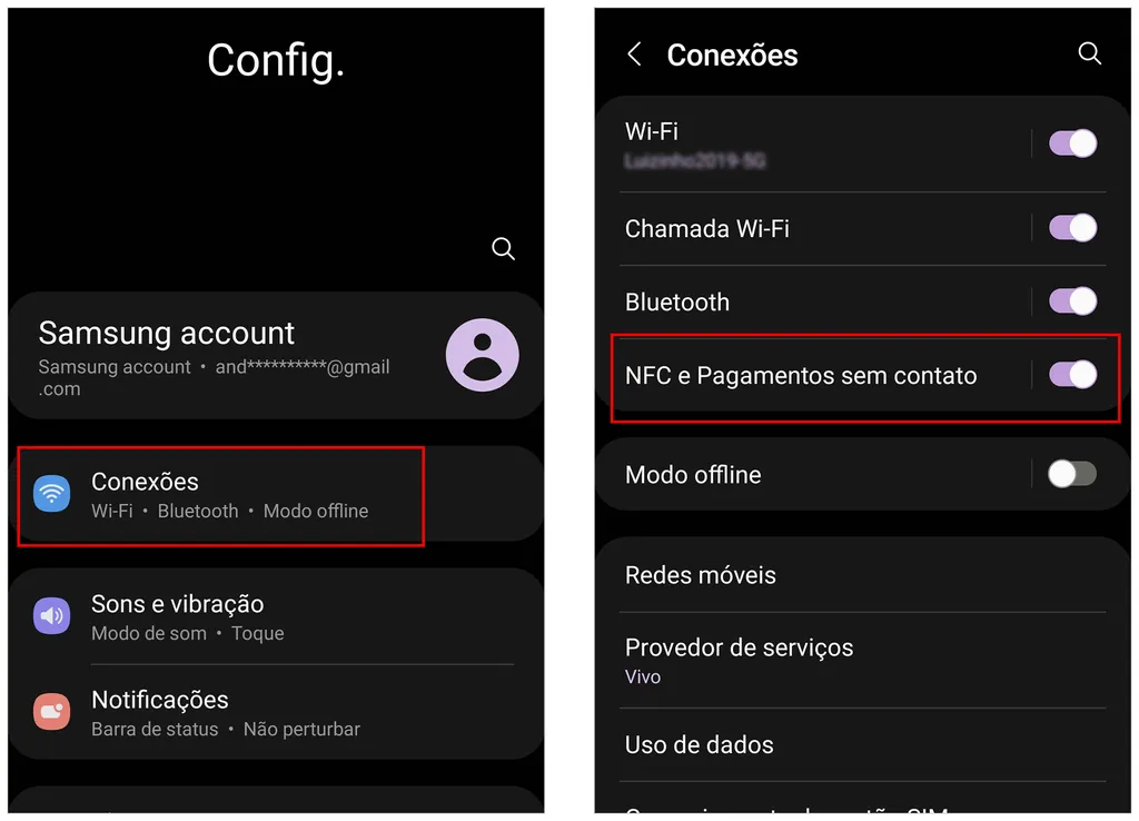 Mantenha o NFC ativo para o Google Pay funcionar (Captura de tela: André Magalhães)