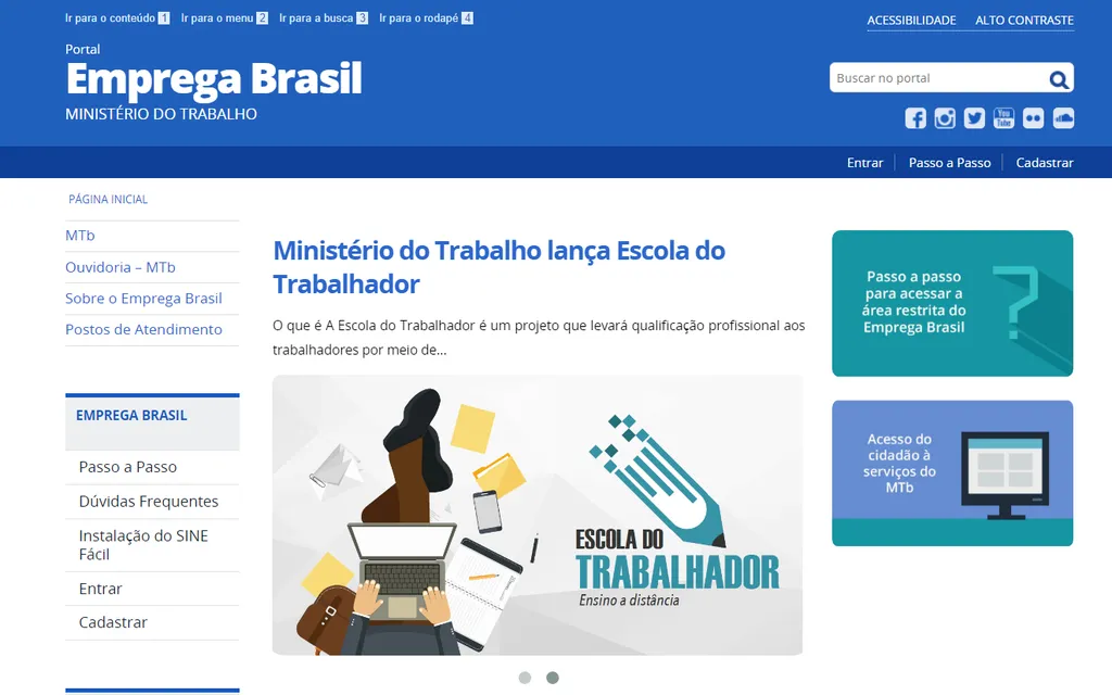 Envie seu currículo pelo Emprega Brasil (Captura de tela: André Magalhães)