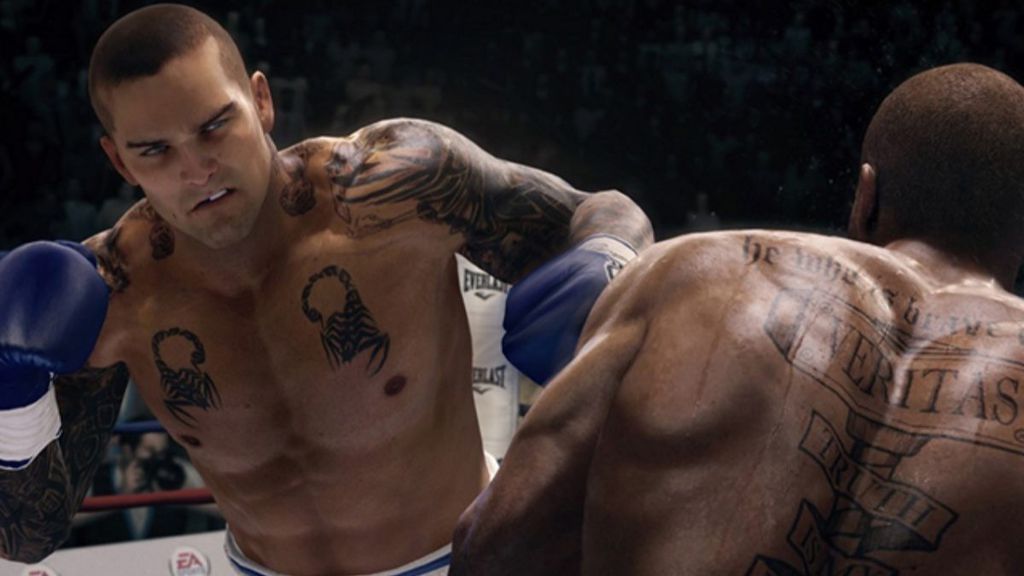 Jogos esquecidos da EA: Medal of Honor, Sim City e mais franquias que sumiram 6 Captura de tela de Fight Night mostrando dois boxeadores em combate com detalhes realistas de suor e expressões faciais