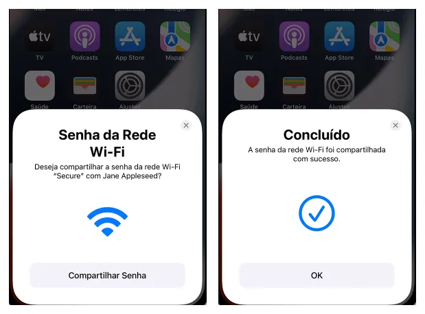 Compartilhe a senha do Wi-Fi no seu iPhone para outras pessoas (Imagem: Apple/Reprodução)