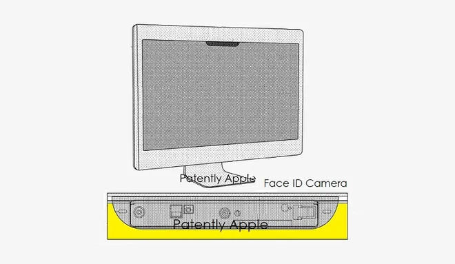 Desenho de um iMac com Face ID (Imagem: Reprodução/Patently Apple)