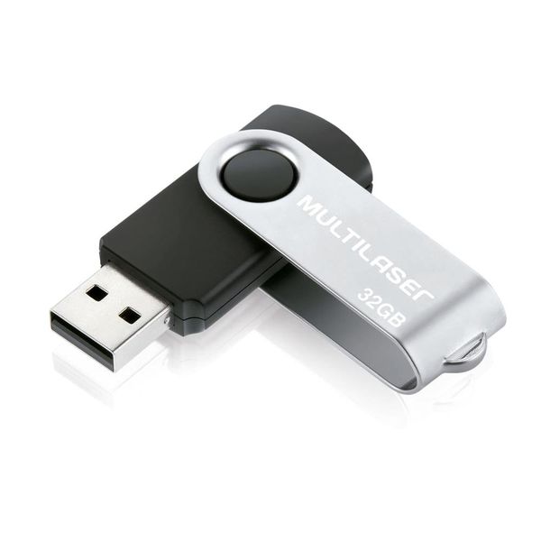Pen Drive Multilaser Twist USB 2.0 32GB Preto - PD589
