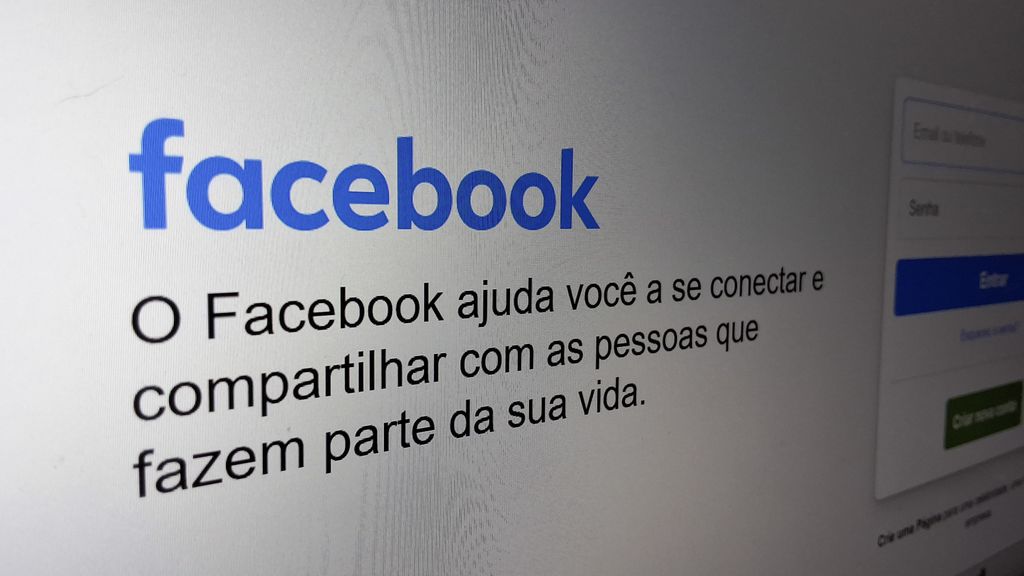 Tela de login do Facebook