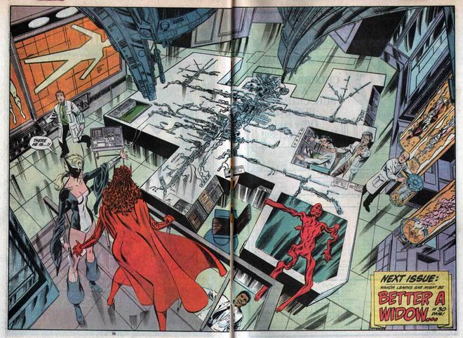 Nos quadrinhos, Wanda encontra Visão desmontado (Imagem: Reprodução / Marvel Comics)
