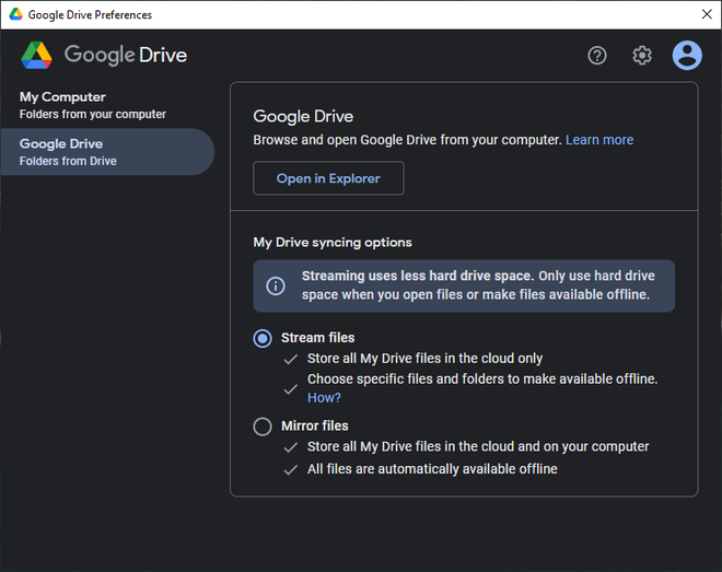 Google Drive para PC permite espelhar arquivos do PC para a nuvem e vice-versa (Imagem: Reprodução/9to5Google)