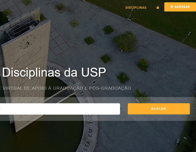 Página inicial do site da USP desenvolvido através do Moodle - (Captura: Canaltech/Felipe Freitas)