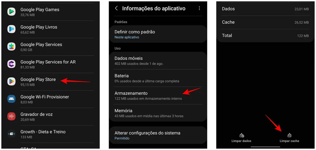 Apague o cache da Google Play Store no Android (Captura de tela: Thiago Furquim/Canaltech)