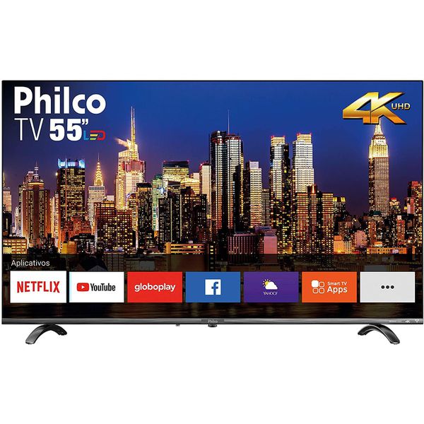 Smart TV LED 55 UHB 4K PHILCO PTV55Q20SNBL com Netflix