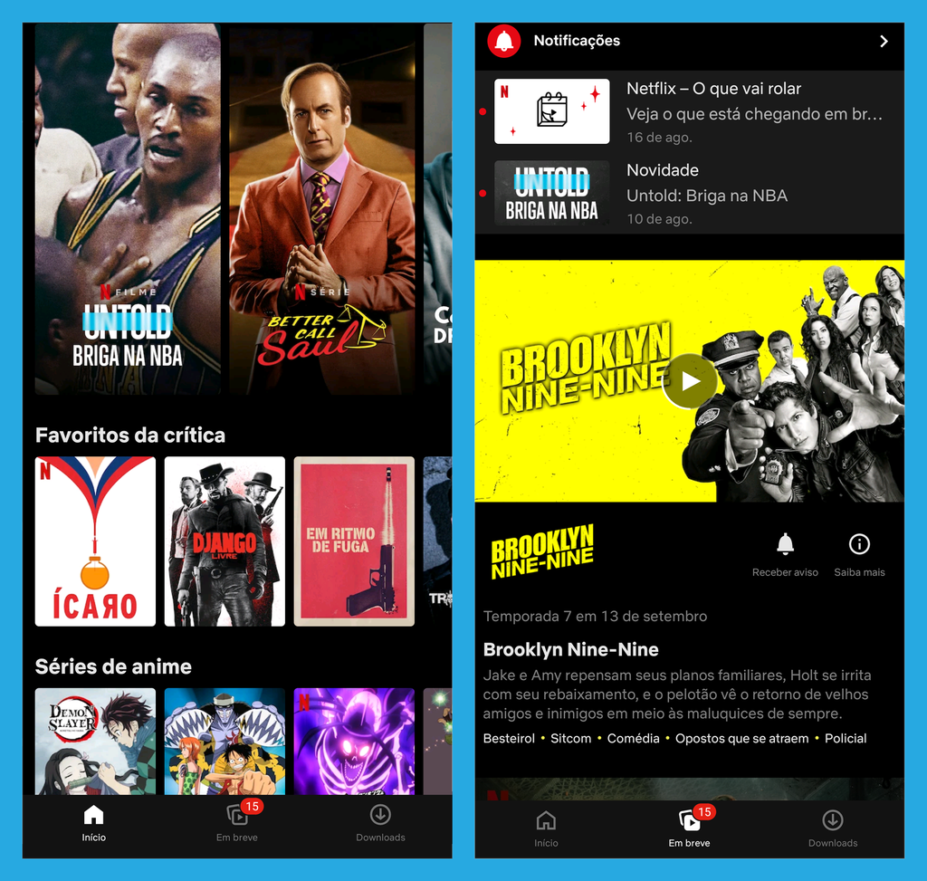 Assista aos conteúdos da Netflix pelo celular (Imagem: André Magalhães/Captura de tela)