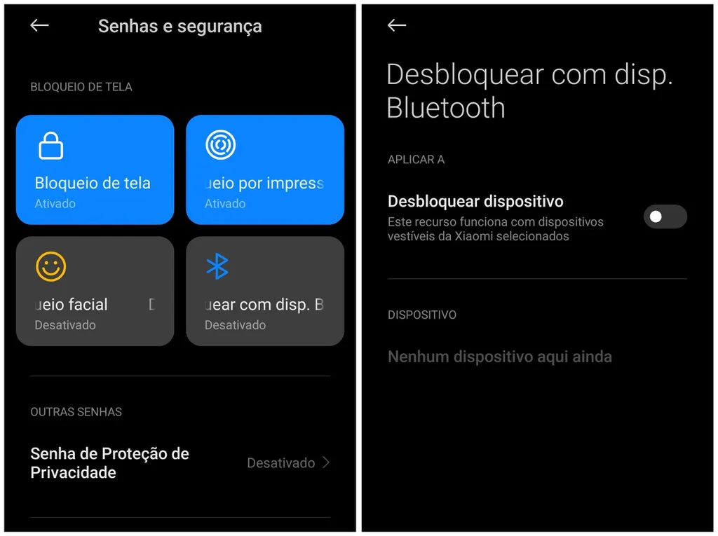 Use um acessório Bluetooth para manter o seu celular desbloqueado (Imagem: Captura de tela/Thiago Furquim/Canaltech)