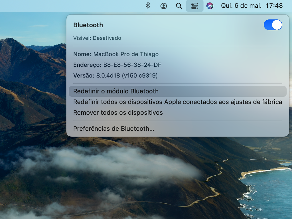 Clique em "Redefinir o módulo Bluetooth" - Captura de tela: Thiago Furquim (Canaltech)