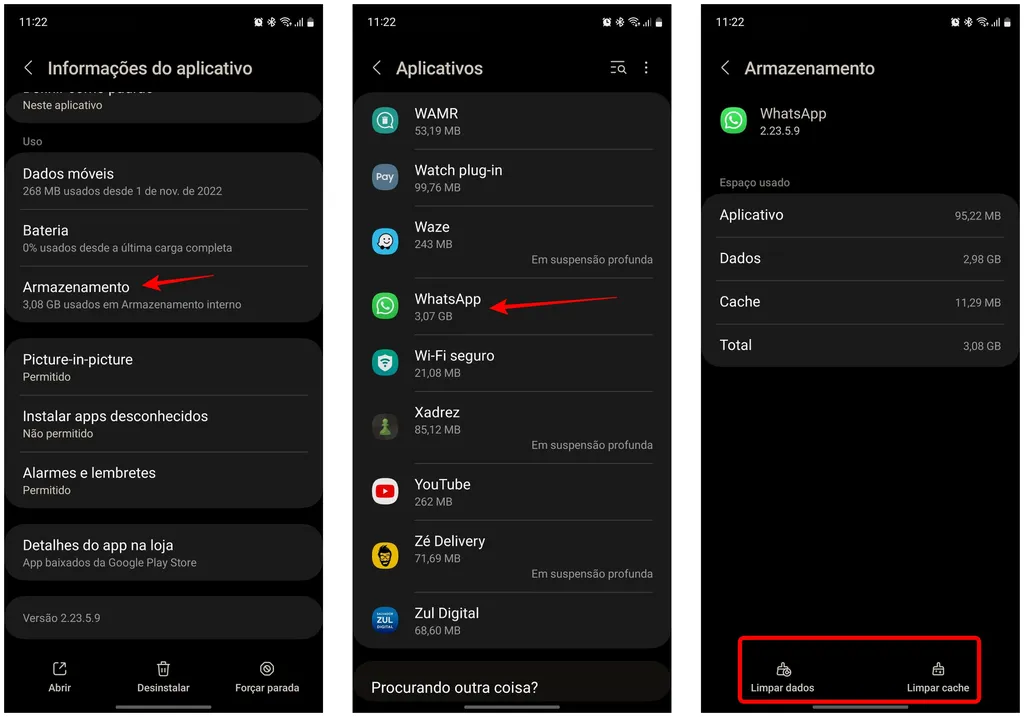 Limpe os dados temporários acumulados no WhatsApp para Android (Imagem: Thiago Furquim/Canaltech)