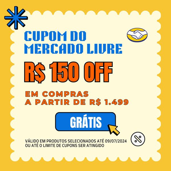 Cupom Mercado Livre: R$ 150 OFF em compras a partir de R$ 1.499 - Válido em celulares selecionados do link