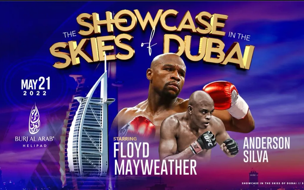 Arte de divulgação do evento de boxe que terá Silva e Mayweather (Imagem:Divulgação/Global Titans Fight Series 3)
