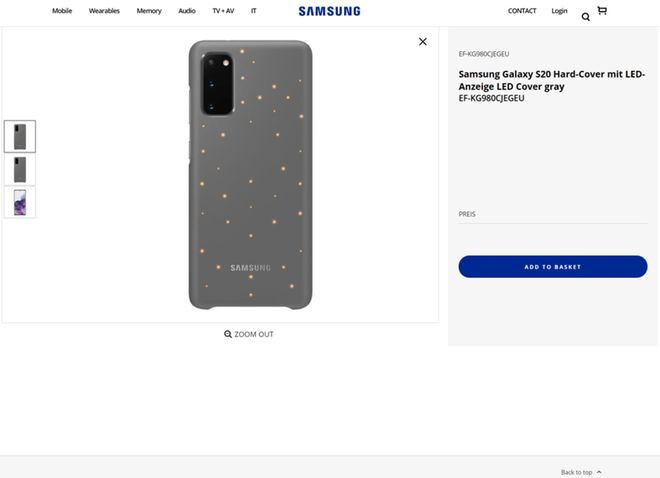 Samsung teria revelado acidentalmente o visual do Galaxy S20 em site europeu