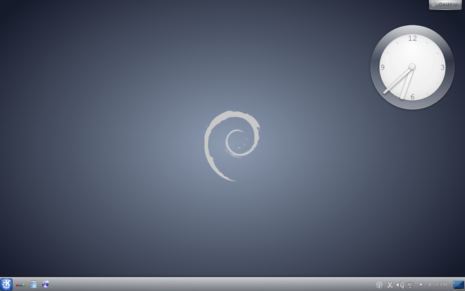 Desktop do Debian Linux com KDE