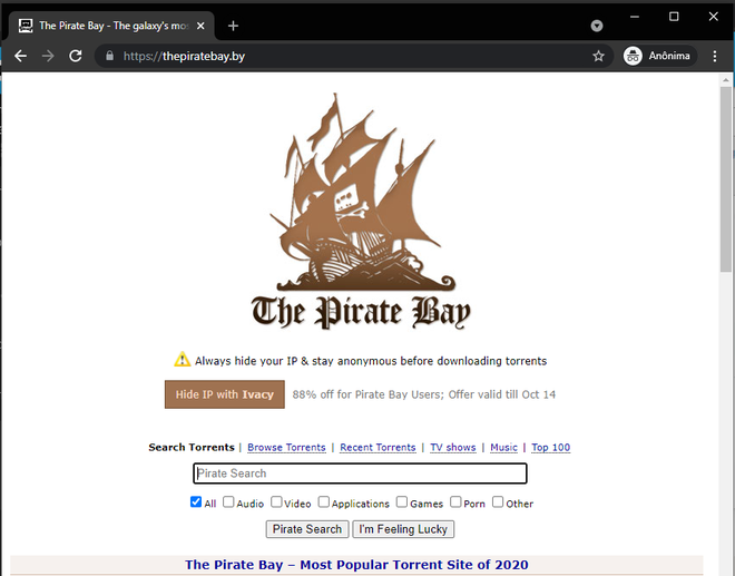Domínio do Pirate Bay é usado em bizarra campanha de financiamento para  filme - Canaltech
