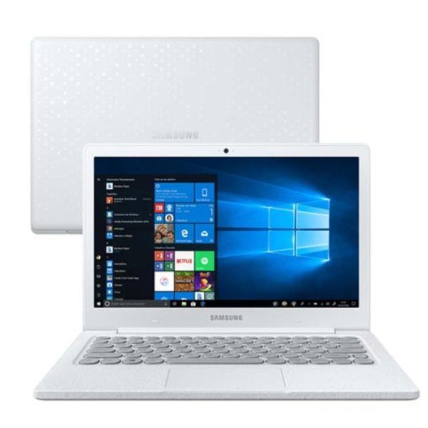 Notebook Samsung, Intel Celeron N4000, 4GB, 128GB, Tela 13,3", Branco Giz, Flash F30 - NP530XBB-AD2BR [À VISTA]